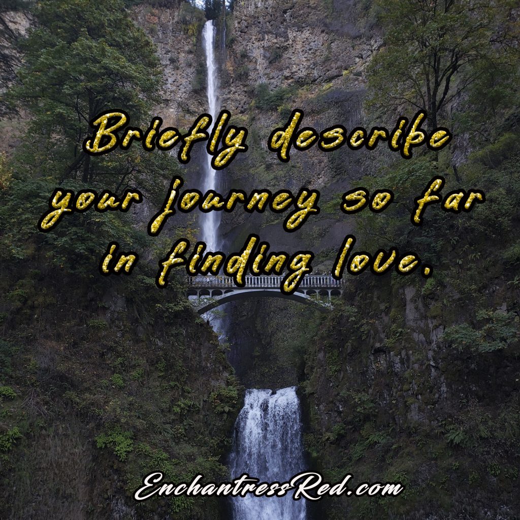 Briefly describe your journey so far in finding love.