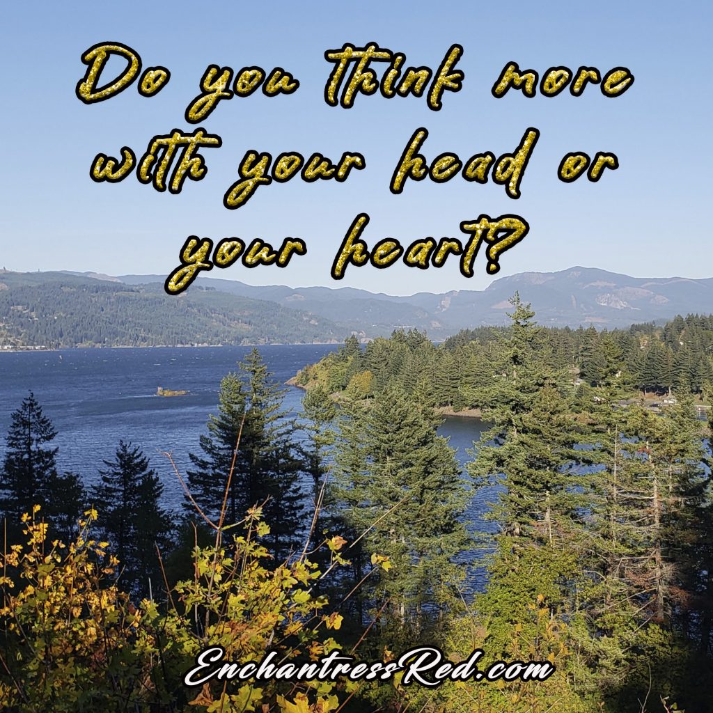 Do you think more with your head or your heart?