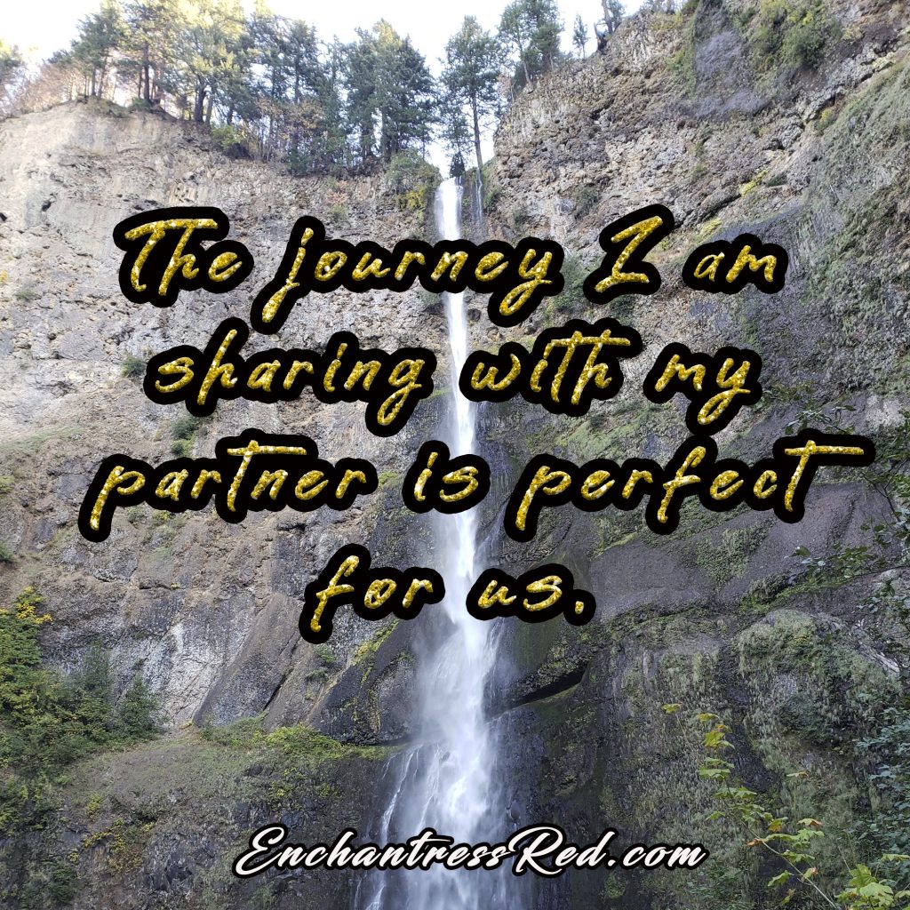 The journey I am sharing with my partner is perfect for us.